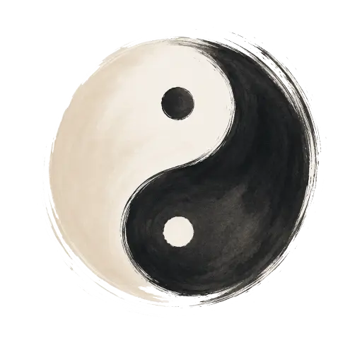 Symbole Yin-Yang représentant l'équilibre des forces complémentaires